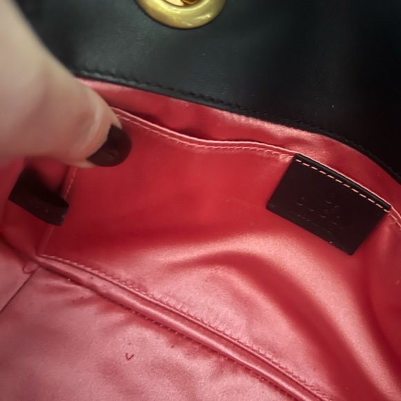 Gucci Black Velvet crystal flower marmont evening bag cross body stunning! - Picture 6 of 8